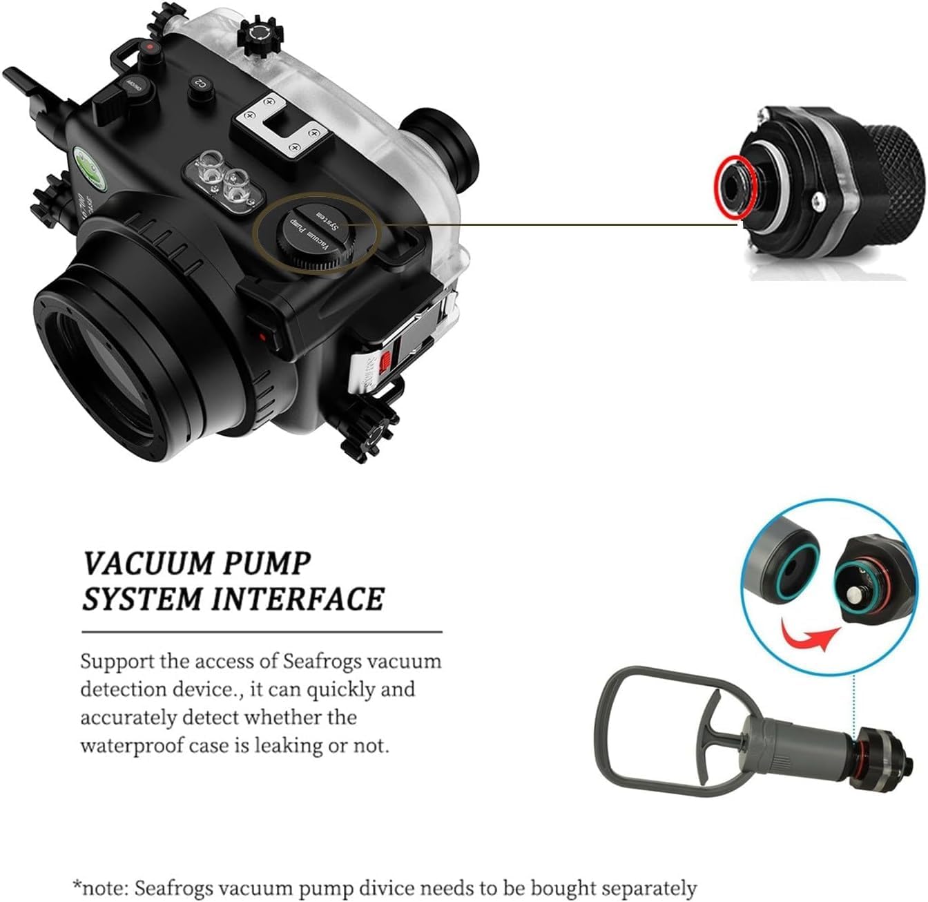 Mcoplus Underwater Housing for Sony ZV-E10 with FE E 3.5-5.6 PZ16-50 OSS lense, [40M/130FT] Waterproof Scuba Housing Case for Sony Alpha ZV-E10, with Inbuilt Leak Sensor