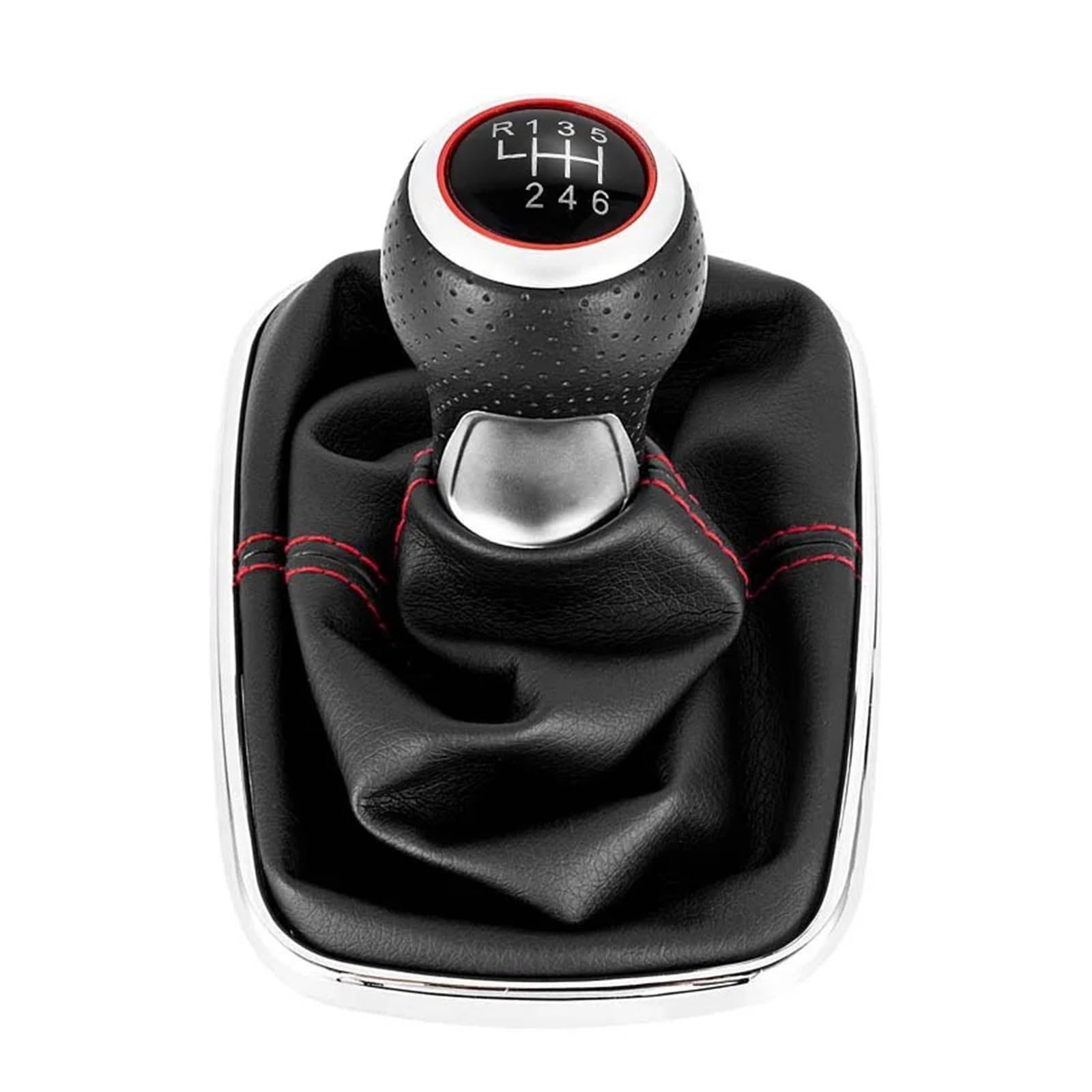 Qmtvfsrh 6 Speed Red Car Gear Shift Knob Manual 5/6 Speed Gear Shift Knob 12Mm Gaiter Boot For Vw For Golf 4 Mk4 For Gti For R32 For Jetta For Bora(6 Speed Red)