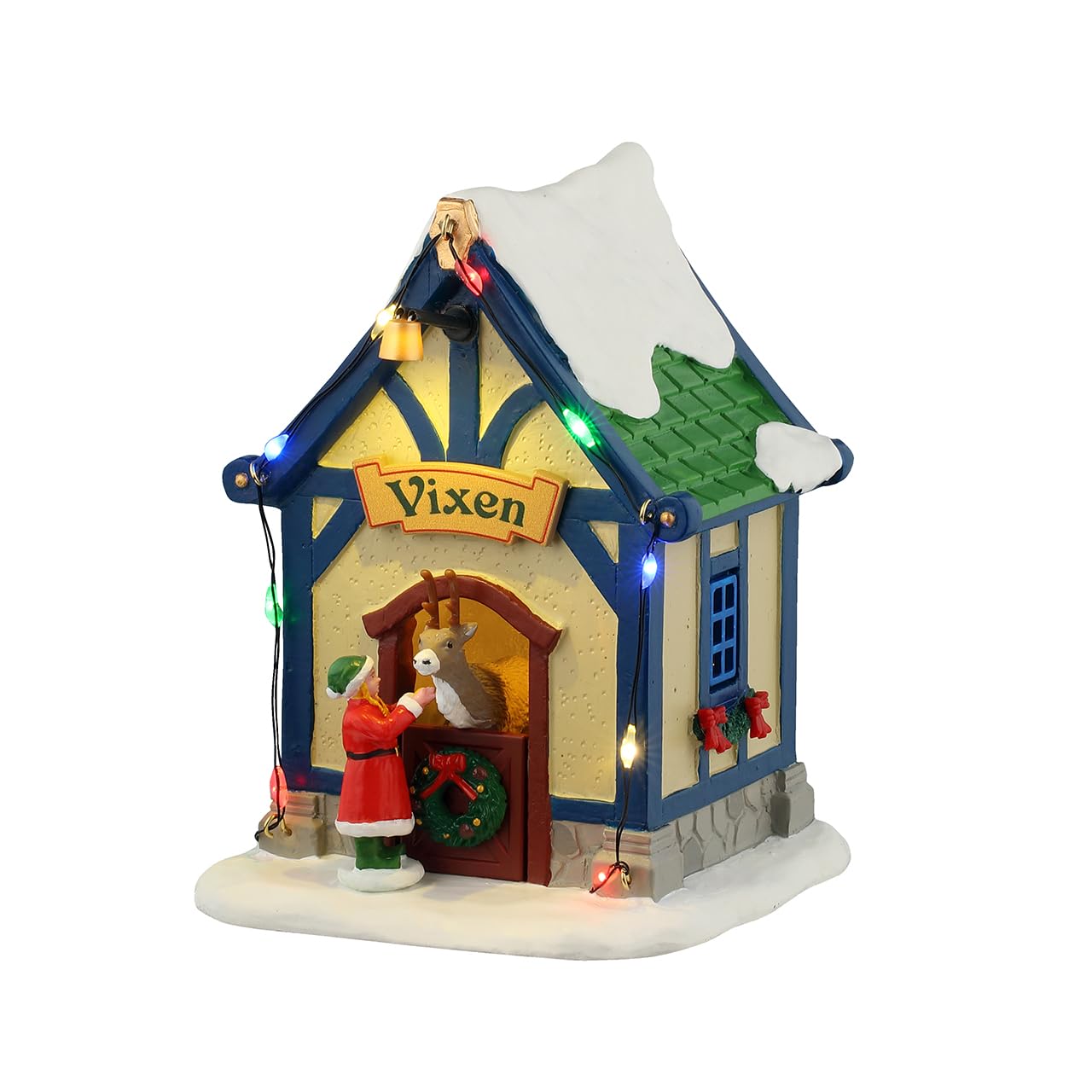 LEMAX Reindeer Fox Lair with LED Lights "Fox's Lair" in Resin H12,6x9x9.7cm