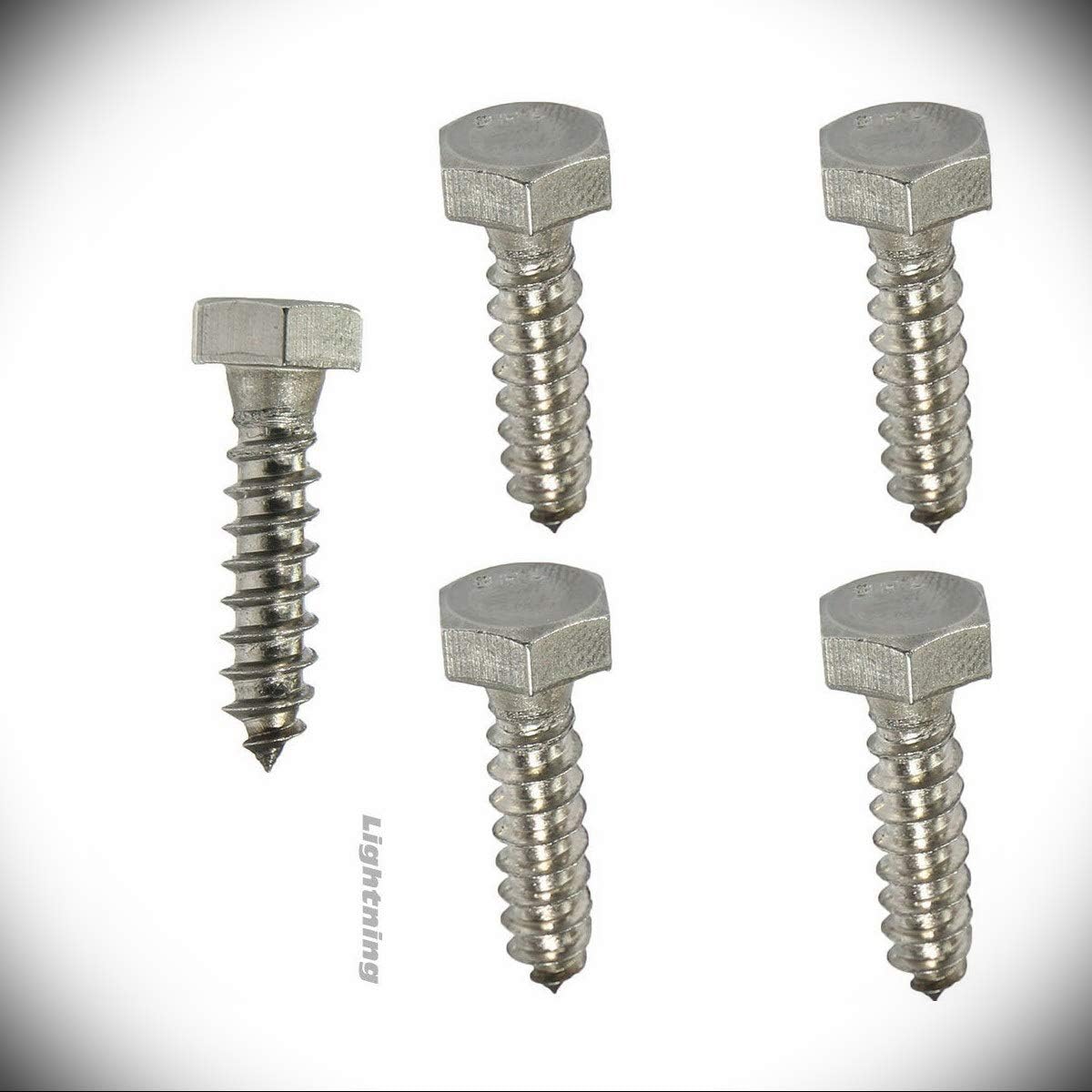 3/8 x 3-1/2" Lag Bolts Hex Head Stainless Steel Heavy Duty Wood Screws Metric Hardware Fastener Kit Set of 5