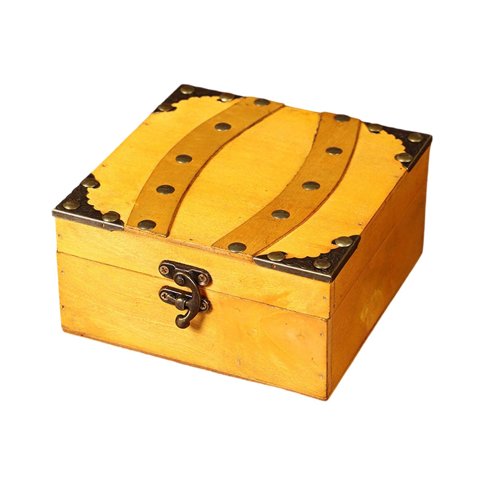 NVOQILIN European Wood Storage Box Featuring Clasp for Valuables and Decor Enhancement European Styles Wood Jewelry Box Including Metal Clasp