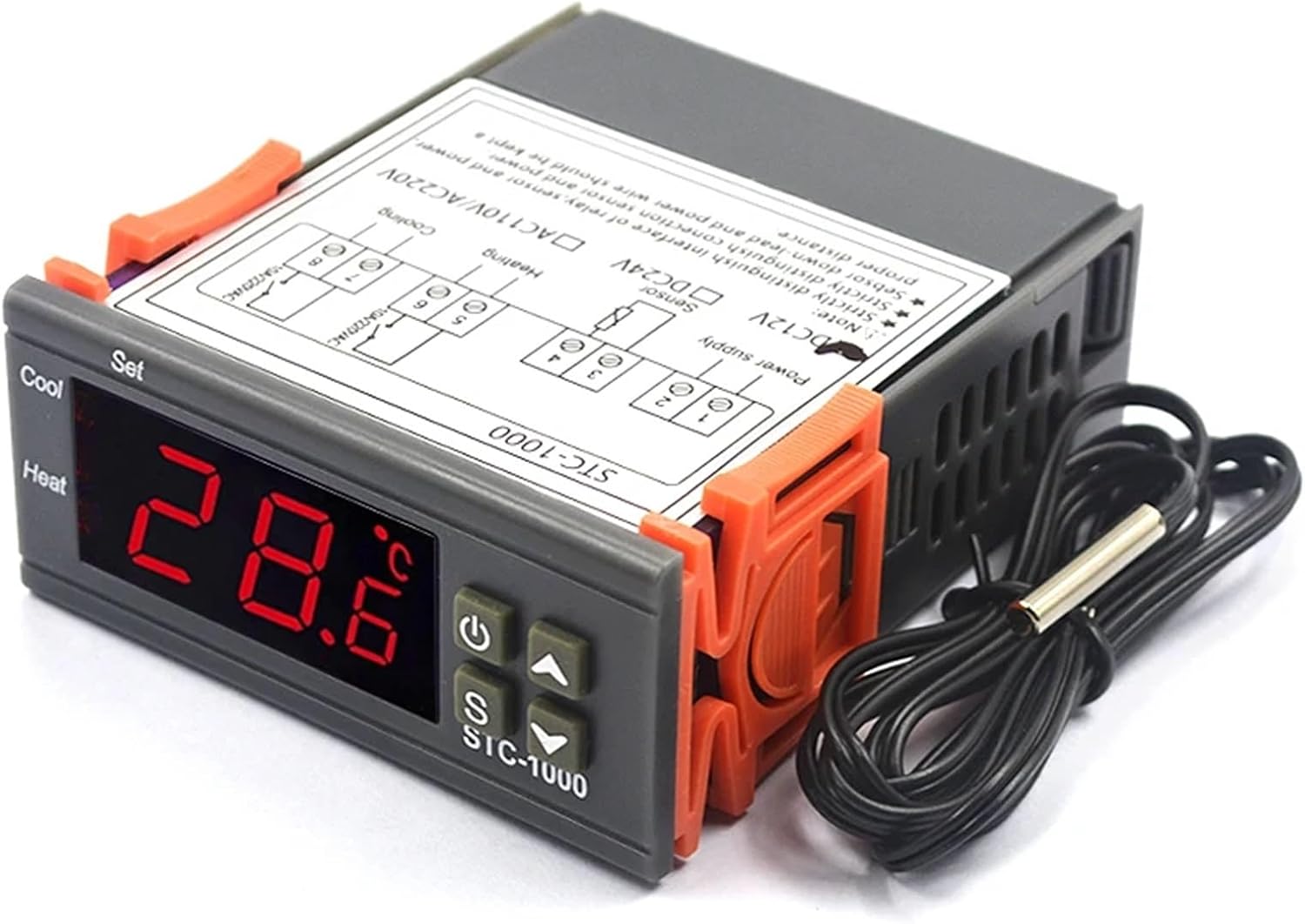 Digital Temperature Controller Thermostat Thermoregulator Incubator Relay LED 10A Heating Cooling STC-1000 12V 24V 220V(AC 110-220V)