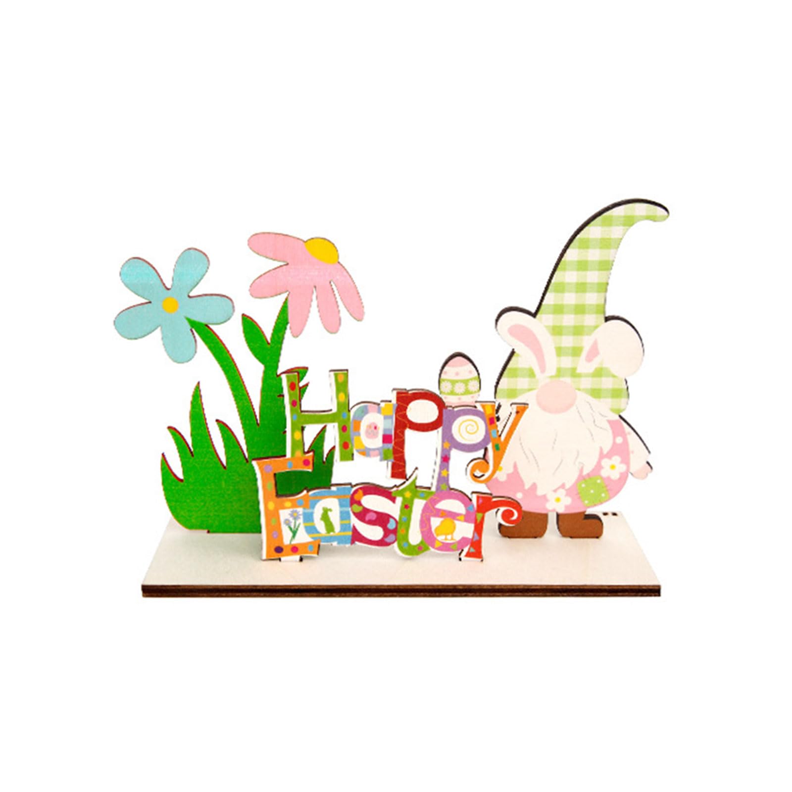 NEWFT Easter Eggs Centerpiece Decor Wooden Ornament 3D Desktop Ornament Deoration for Easter Parties