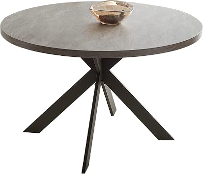 Zerifevni 45.3" Round Dining Table Set, Mid Century Modern Round Dining Table for 4-6 Person, Steel Legs, Leisure Coffee Table for Kitchen Dining Room, Save Space