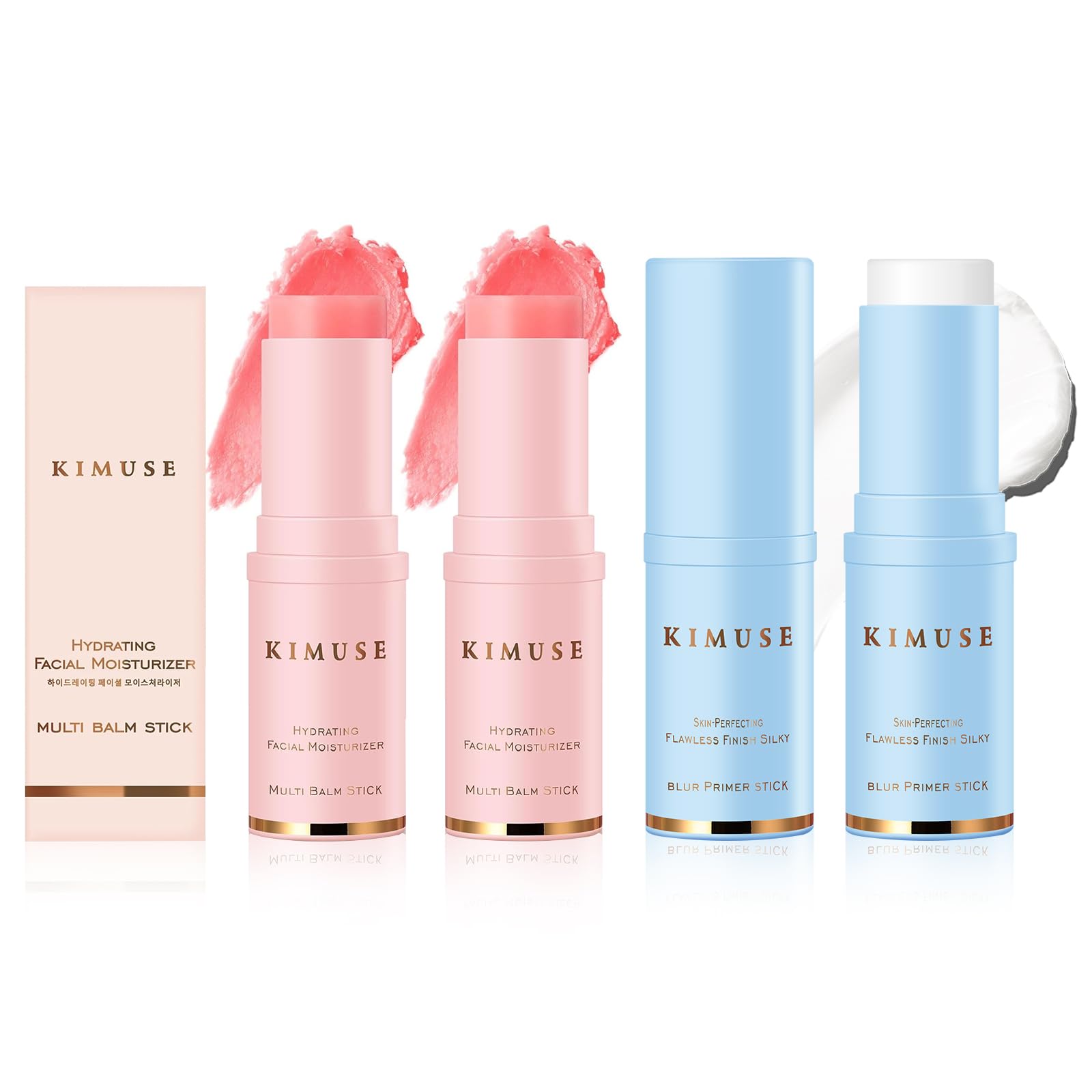 KIMUSE All-in-One Hydrating Multi Balm Stick & Lightweight, Smooths, Long-Lasting Blur Primer Stick