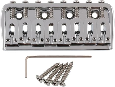 Chrome 8 String Guitar Fixed Bridge Electric Guitar Hardtail Bridge for Start/Tele Guitar