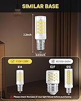 Vista 3 de Bombillas LED E14, paquete de 3 bombillas E14 con base de tornillo europea para lámpara de vela de ventana eléctrica, bombilla de nevera E14