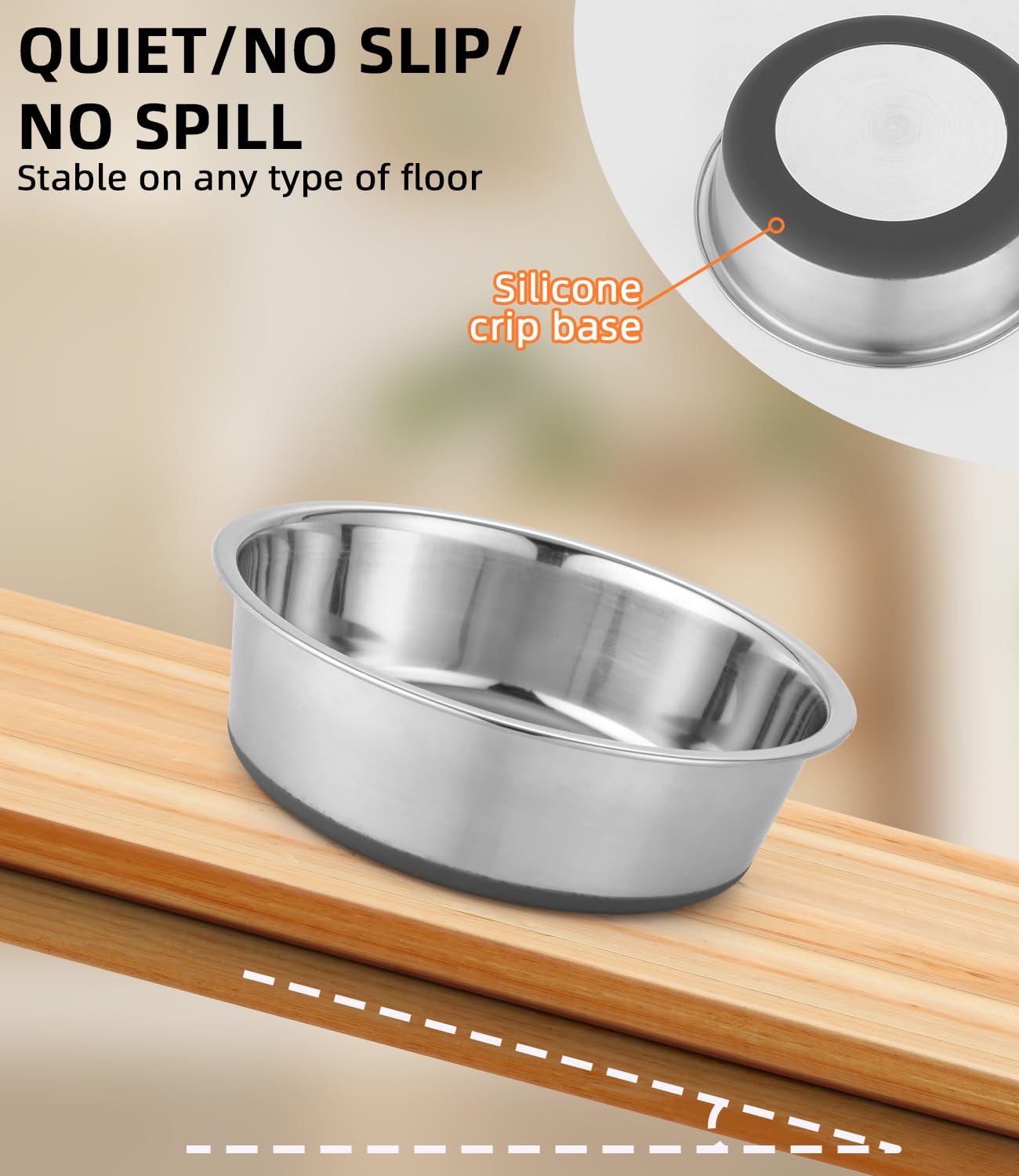 Set 2 Ciotole Per Cani In Acciaio Inox Zaxiva - Fondo Antiscivolo, Lavabili In Lavastoviglie - Foto 13