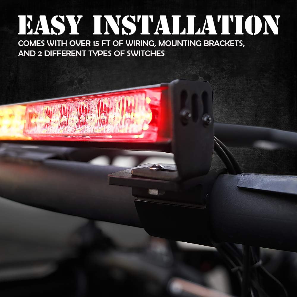 Xprite 36" Rear LED Chase Light Bars, All in One w/Strobe Brake Reverse Turn Signal Light for RZR Yamaha, Can-Am Maverick X3, ATV, UTV, Side by Side and Off Road Vehicles - RYWWYR : Everything Else