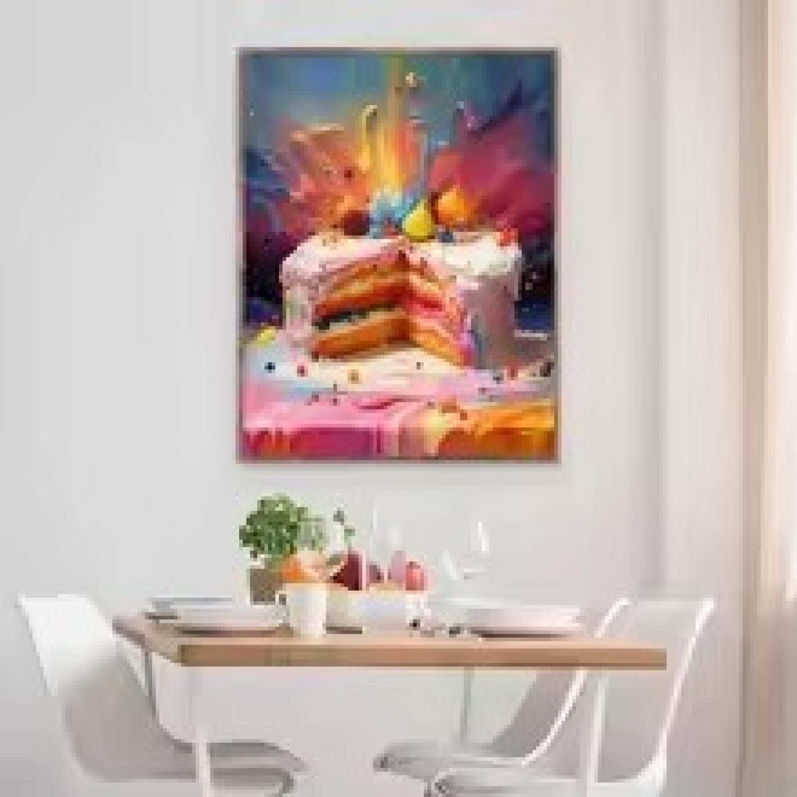 Affiche gâteau à la crème coloré déco salon 21x30cm - 6