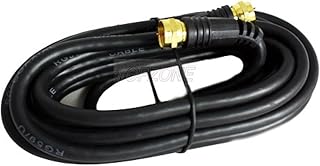Topzone 18 feet RG59 Coaxial Cable F Plug to F Plug, Black Color