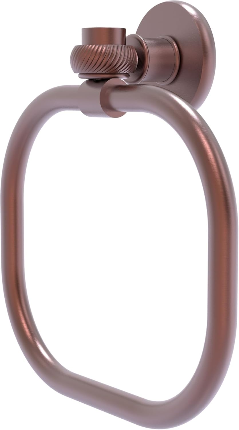 Allied Brass 2016T-SN Continental Collection Twist Accents Towel Ring, Satin Nickel