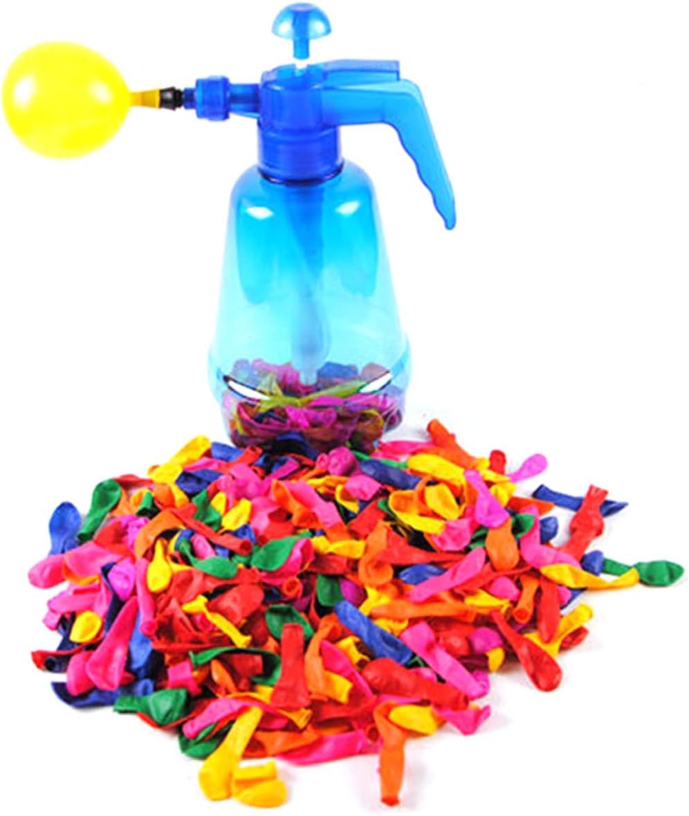 ORFOFE 500 pcs Portable Water Balloon Pump with Assorted Water Balloons for Outdoor Pool Party for Summer Battles and Poolside Fun Random Color