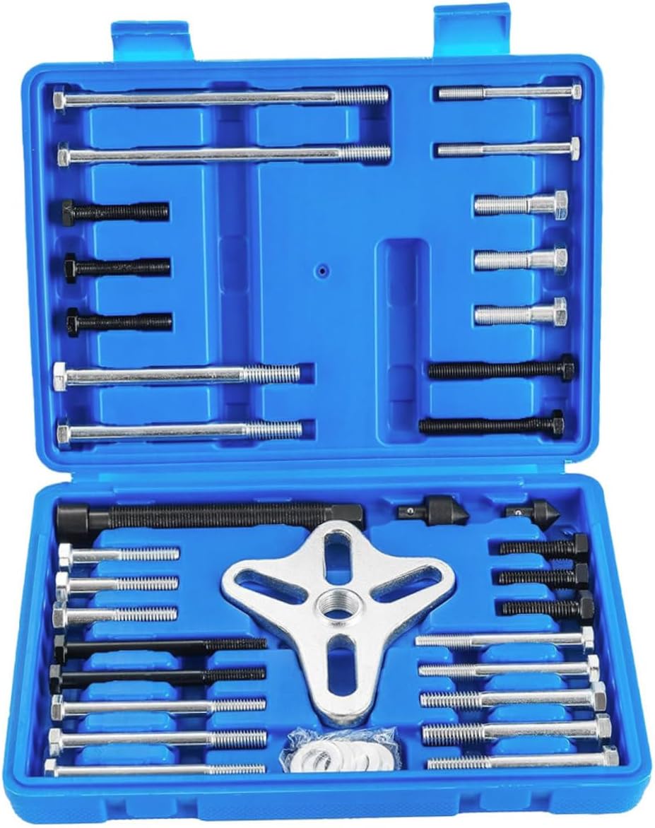 46Pcs Harmonic Balancer Puller Kit Durable Automotive Steering Wheel Puller Tool for Quick Removal Installation Essential for Suvs Prevents Damage to Components