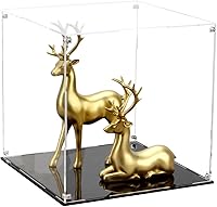 Vista 14 de Caja de exhibición de acrílico transparente de montaje simple con base negra, soporte elevador para figuras y accesorios de juguetes removibles