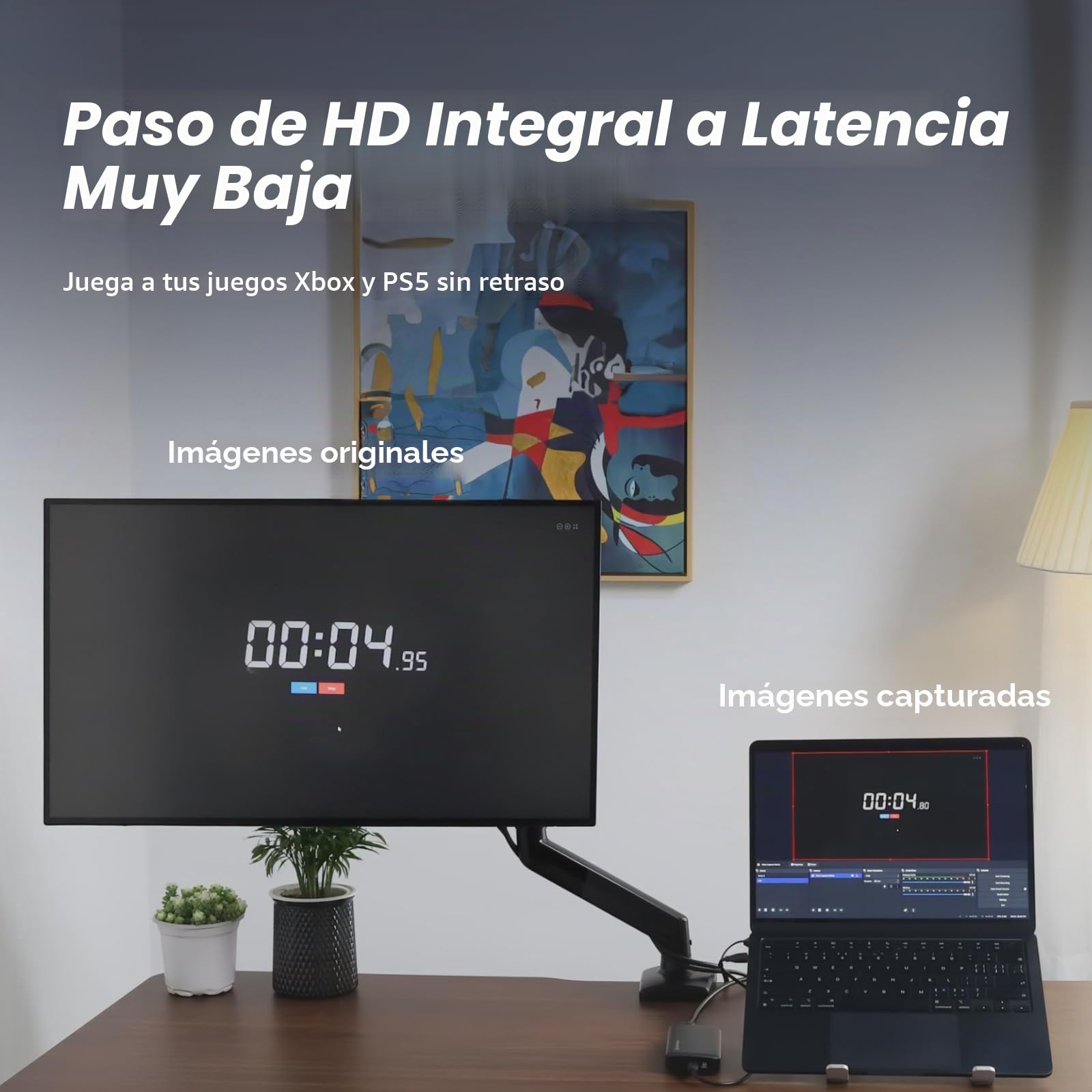 NearStream Tarjeta de Captura de Video HDMI 2.0 & USB 3.0, Capturadora de Video para Streaming, 4K Passthrough &1080P 60FPS Captura para PC/MAC/Cámaras/PS4/PS5/Switch/Xbox Series X/S/OBS