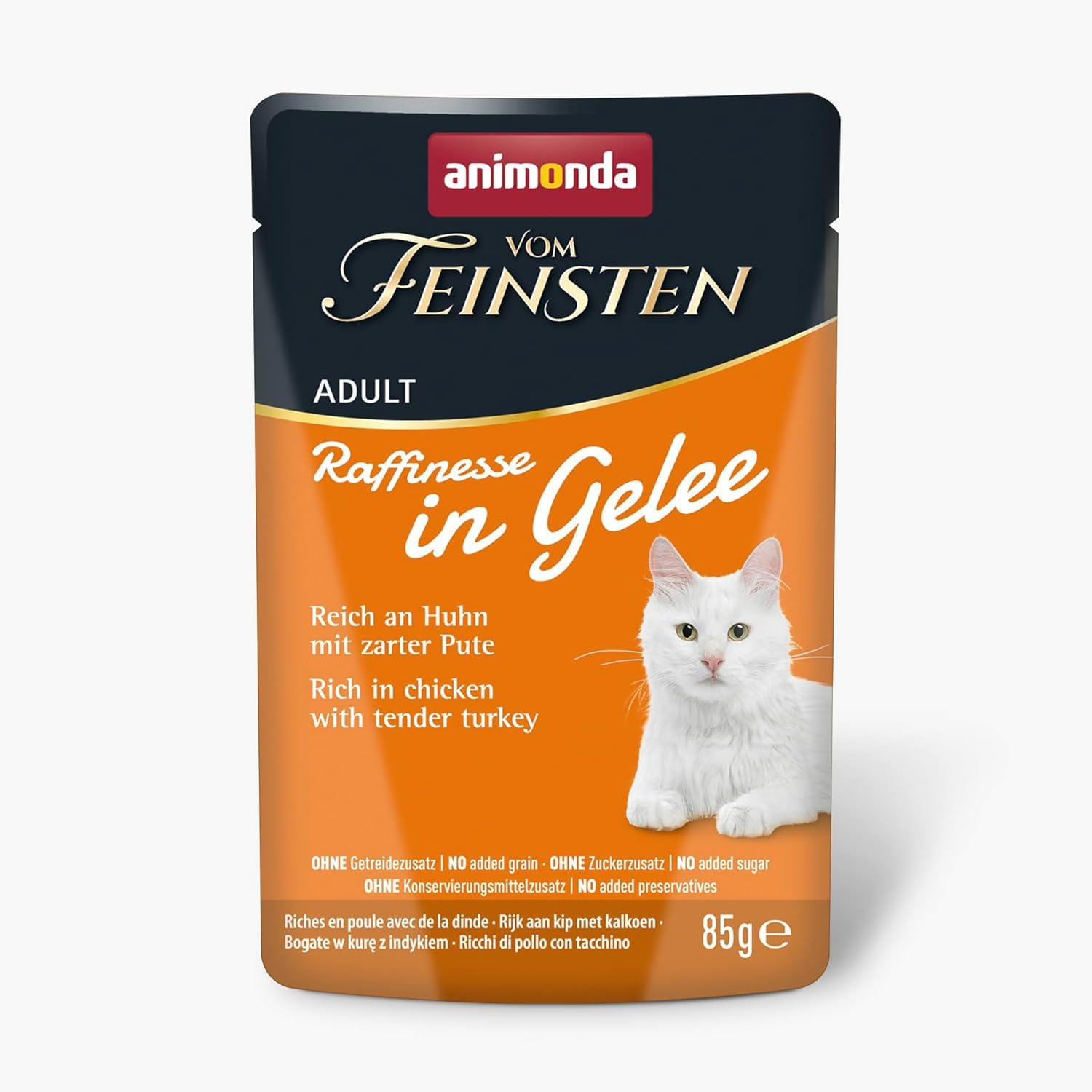animonda Vom Feinsten Adult Raffinesse Katzenfutter in Gelee mit Huhn und Pute (24 x 85 g), Nassfutter mit Taurin und Vitamin D3… – Ansicht 2