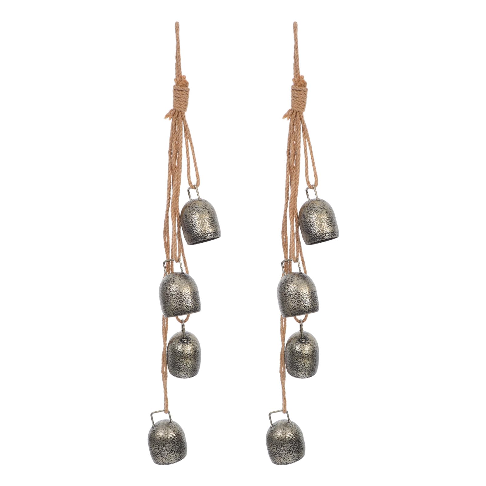 2 pezzi Campane Rustiche Vintage in Metallo Decorazione Natalizia da Appendere per Porta e Giardino Campanelli Allegri con Suono Chiaro Addobbi Fatti Mano per Esterni e Patio