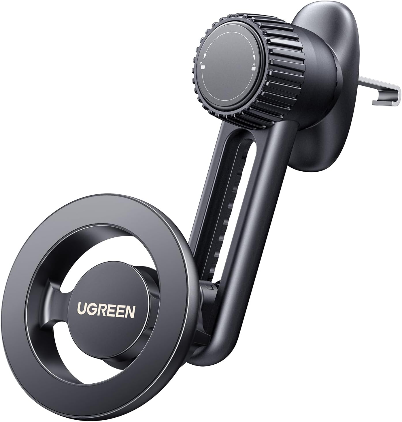UGREEN MagSafe Car Phone Holder Magnetic Car Mount, [360° Rotation Super Stable], One-hand Auto Lock, No Blocking Air Vent Mobile Holder Accessories, Fit for iPhone 17/16/15, Samsung S25/24/S23