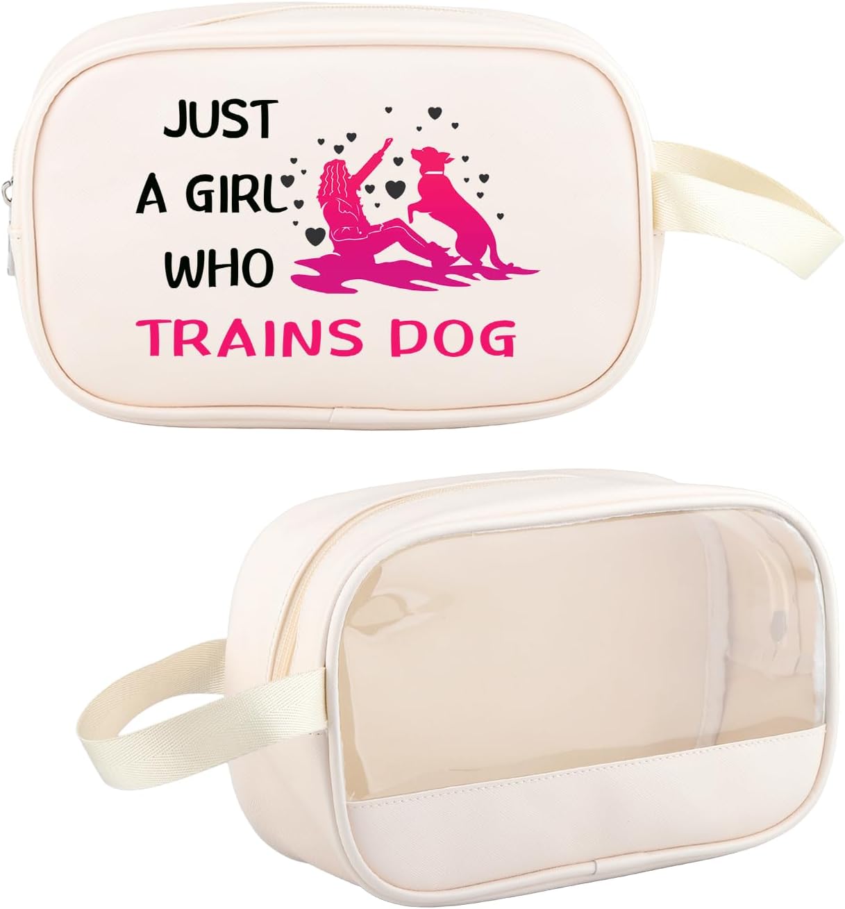 G2TUP Canine Lover Reward Who Trains Canine Clear Make-up Bag Canines Coach Journey Toiletry Bag Coaching Pet Lover Reward (Who Trains Canine TM)