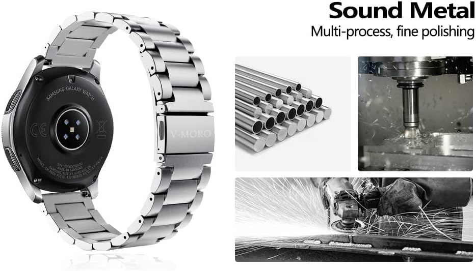 Miniatura 9 de FitTurn Bandas compatibles con Xiaomi Haylou Solar LS05 Correa de reloj de acero inoxidable de metal de repuesto clásico duradero sólido accesorio