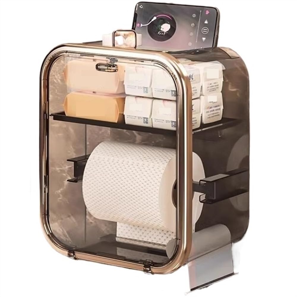 Wall-mounted tissue box Toilet Tissue Box Wall Mounted, Paper Roll Storage Rack for Home Washroom