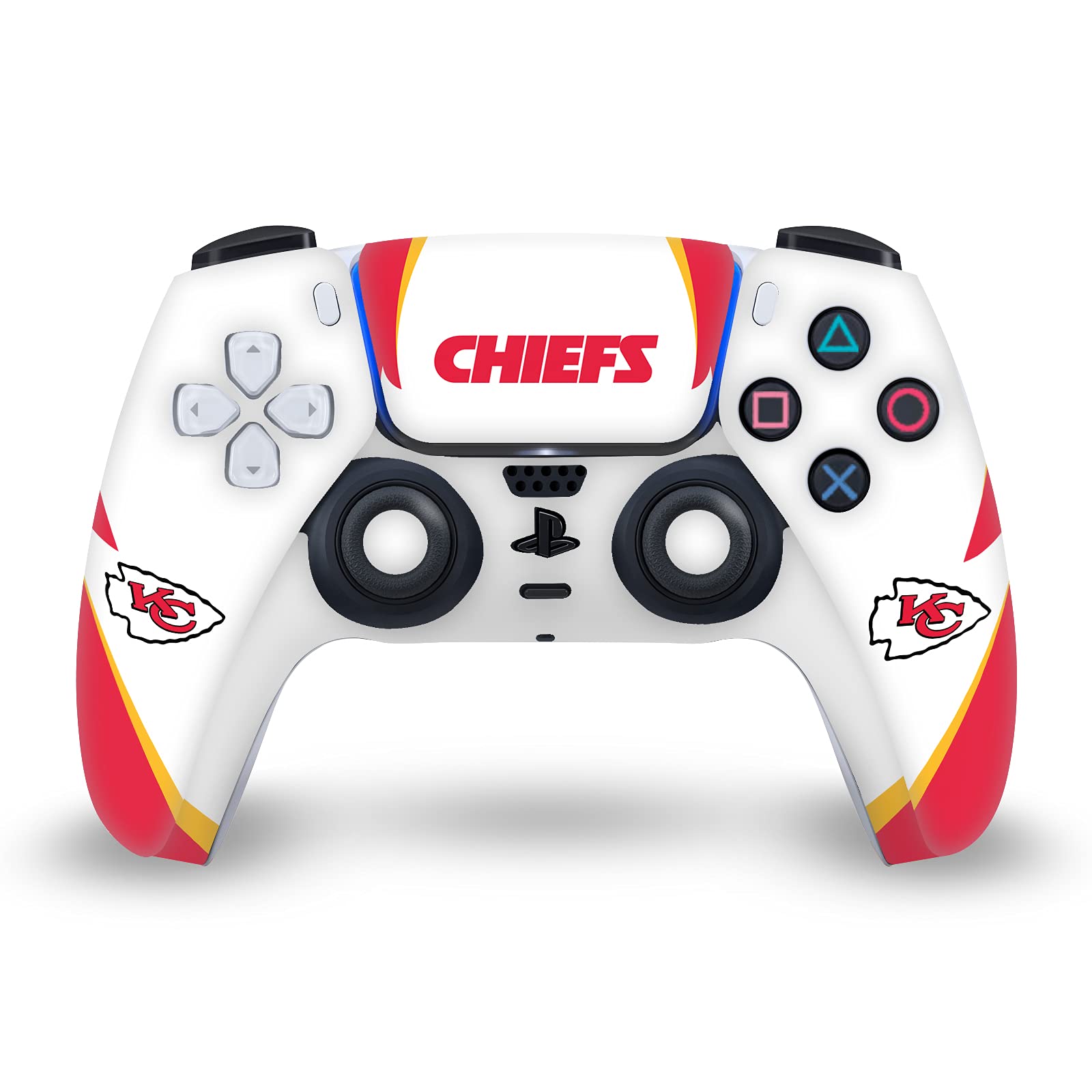 Head Case Designs Offizielle NFL Seitendetails Kansas City Chiefs Vinyl Frontplatte Haut Gaming Aufkleber Abziehbild Abdeckung kompatibel mit Sony PlayStation 5 PS5 DualSense Controller