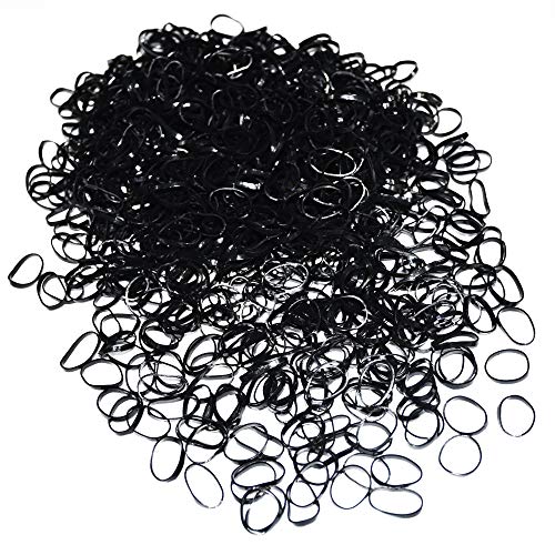Mini Hair Rubber Bands, 500pcs Black Elastic Hair Bands, Soft Hair Elastics Ties Bands for Kids Hair, Braids Hair, Wedding Hairstyle and More