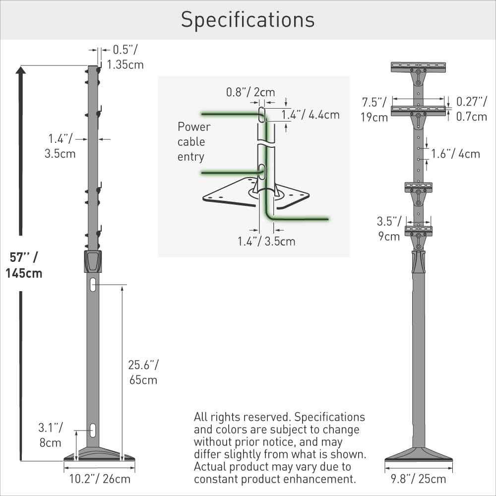 Barkan 145cm Außen-Universal EV-Ladeständer, 5 Jahre Garantie, wetterfeste Zinkbeschichtung, für Level 1 & 2 Ladestationen, bis zu 50Kg, Tesla, Bodenmontage, Ladepedestal, E Auto/Elektroauto