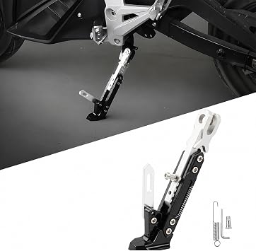 Motorcycle Side Kickstand for Honda CB Unicorn 2011-2019, Adjustable Motorcycle Kickstand CNC Parking Stand Support Leg Heavy Duty Side Stand Extension,B/Silver