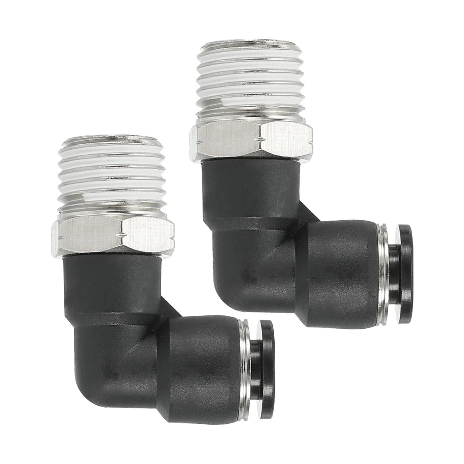 10Pcs 1/4" Male Elbow Pipe Tube Tubing NPT Thread 90 Degree Push to Connect Fittings Connector