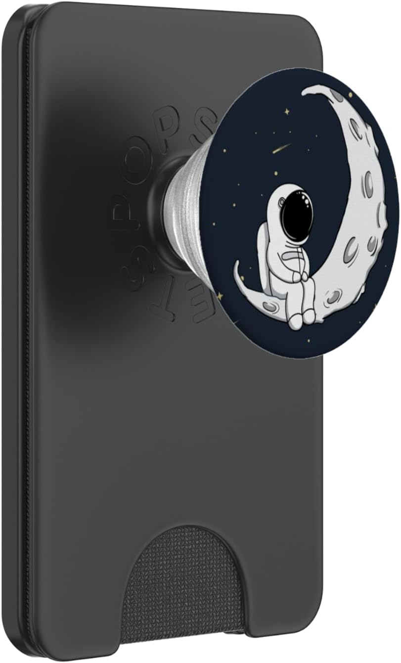 Man On The Moon - Astronaut Shooting Stars PopSockets PopGrip: Swappable Grip for Phones & Tablets PopSockets PopWallet for MagSafe