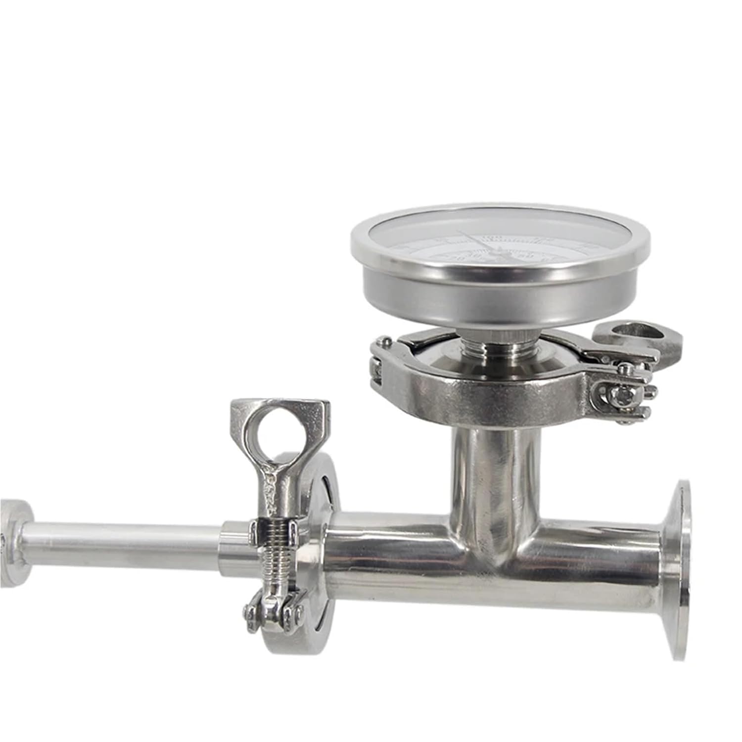 Inline Temperature Monitor 1.5 INCH Tri Clamp Test Tee Thermometer Package Counter Flow Wort Chiller Thermometer