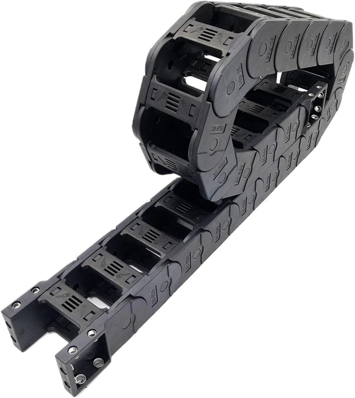 Transmission Chain of Power 1 Meter 30x57mm Transmissin Chain Cable Wire Carrier Drag Towline with End Connectors for CNC Router Machine Tools Transmission Chain of Power(R55)