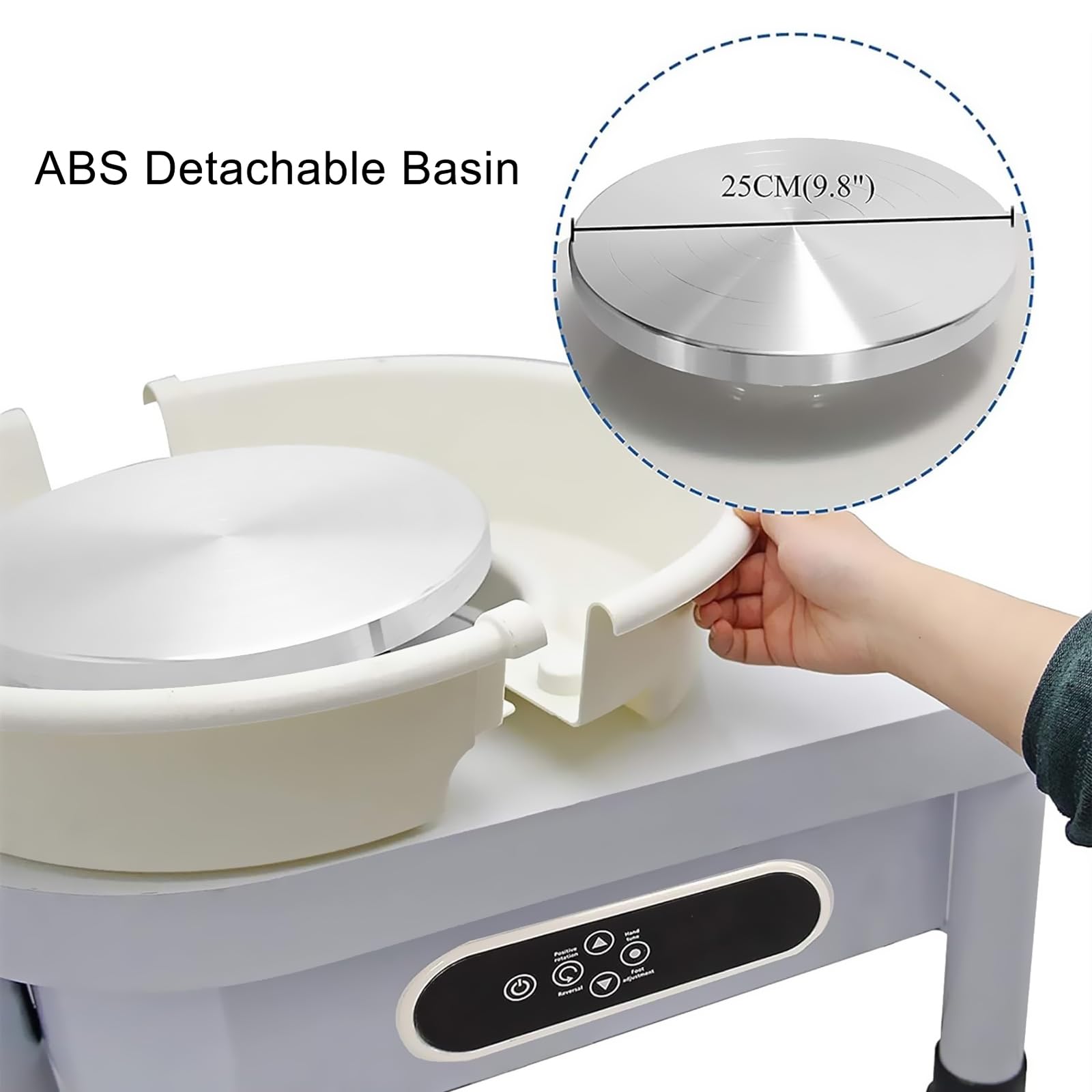 Elektrische Töpferscheibe mit LCD-Touchscreen und abnehmbarem Waschbecken, kompaktes Design für Studio/Zuhause