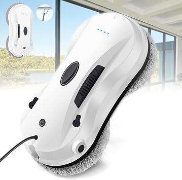 Automatic Window Cleaning Robot, Intelligent Movement, Dual Powerful Suction Cups, Used for Cleaning Glass Windows/Tile Walls, With Remote Control & Safety Rope