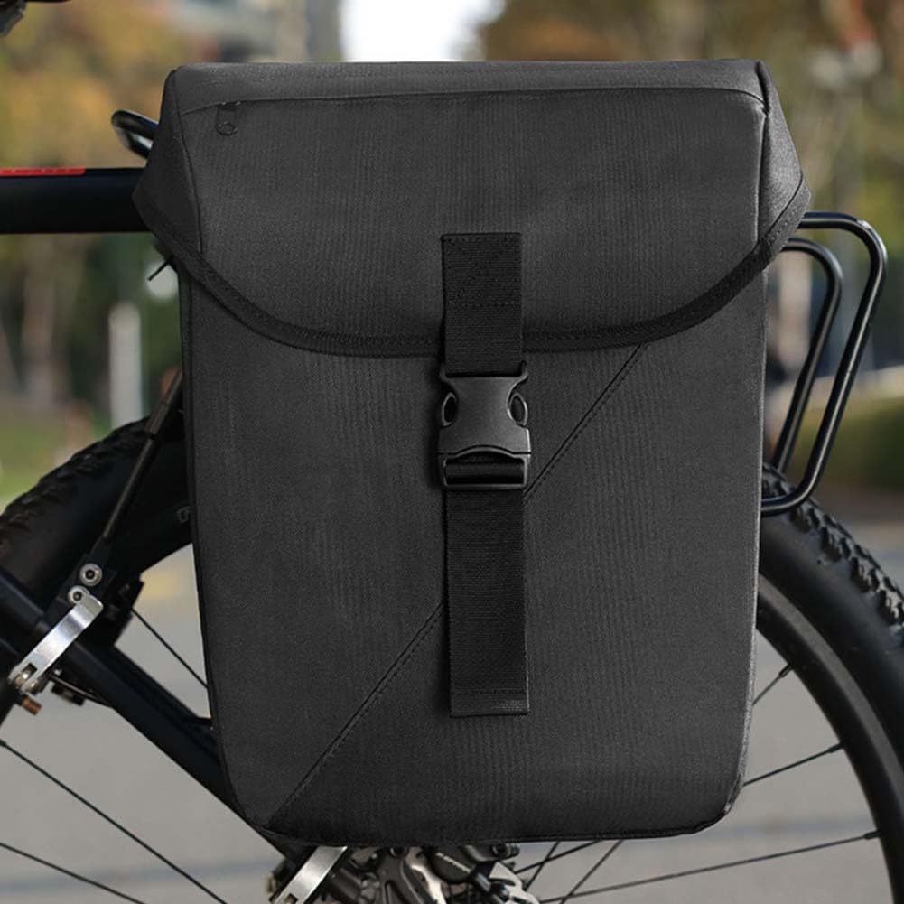 Spelonify Bolsas de alforja de doble cara para bicicleta, portaequipajes, impermeables, alforjas de ciclismo de gran capacidad, bolsas de turismo para bicicleta (negro y gris)