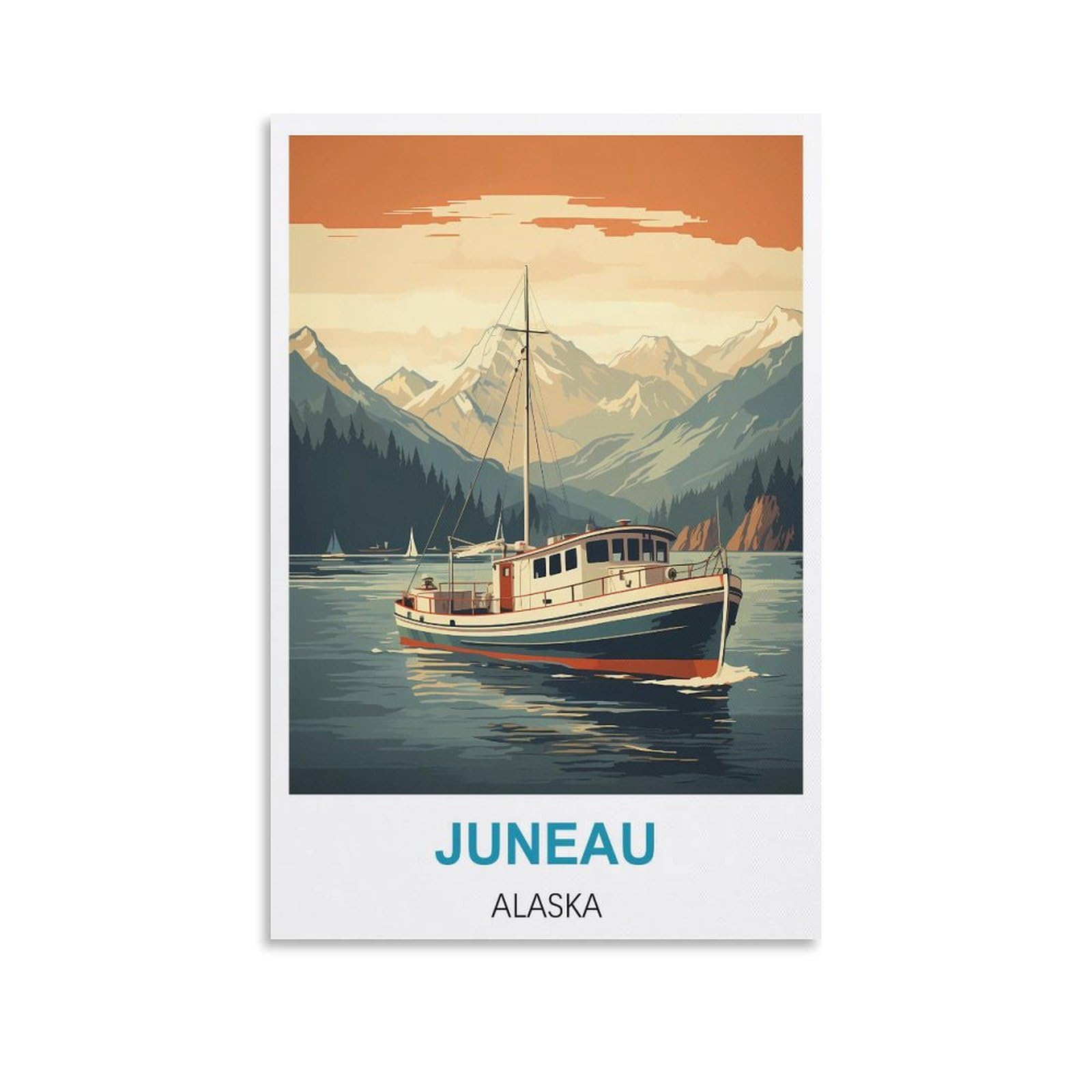 Metal Tin Sign Juneau Alaska,Art Plaque Poster Wall Decor for Home Tool Room Bar Club Restaurant Cafe 15x30cm