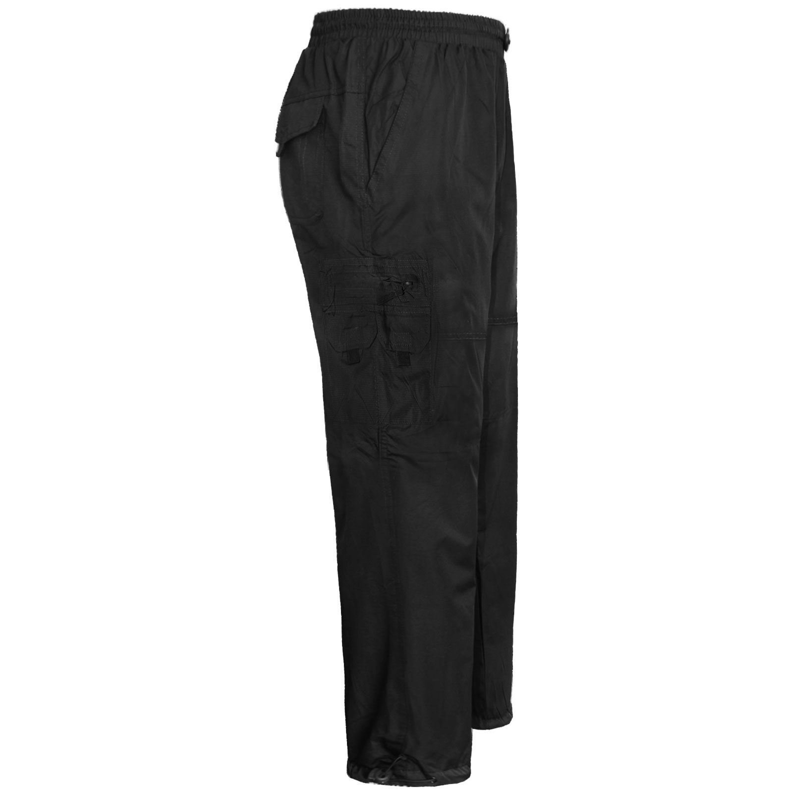 Runway Splash Men's Black New Cargo Combat Thermal Fleece Lined Pants Trouser Jogging Joggers Bottoms[,Xl]