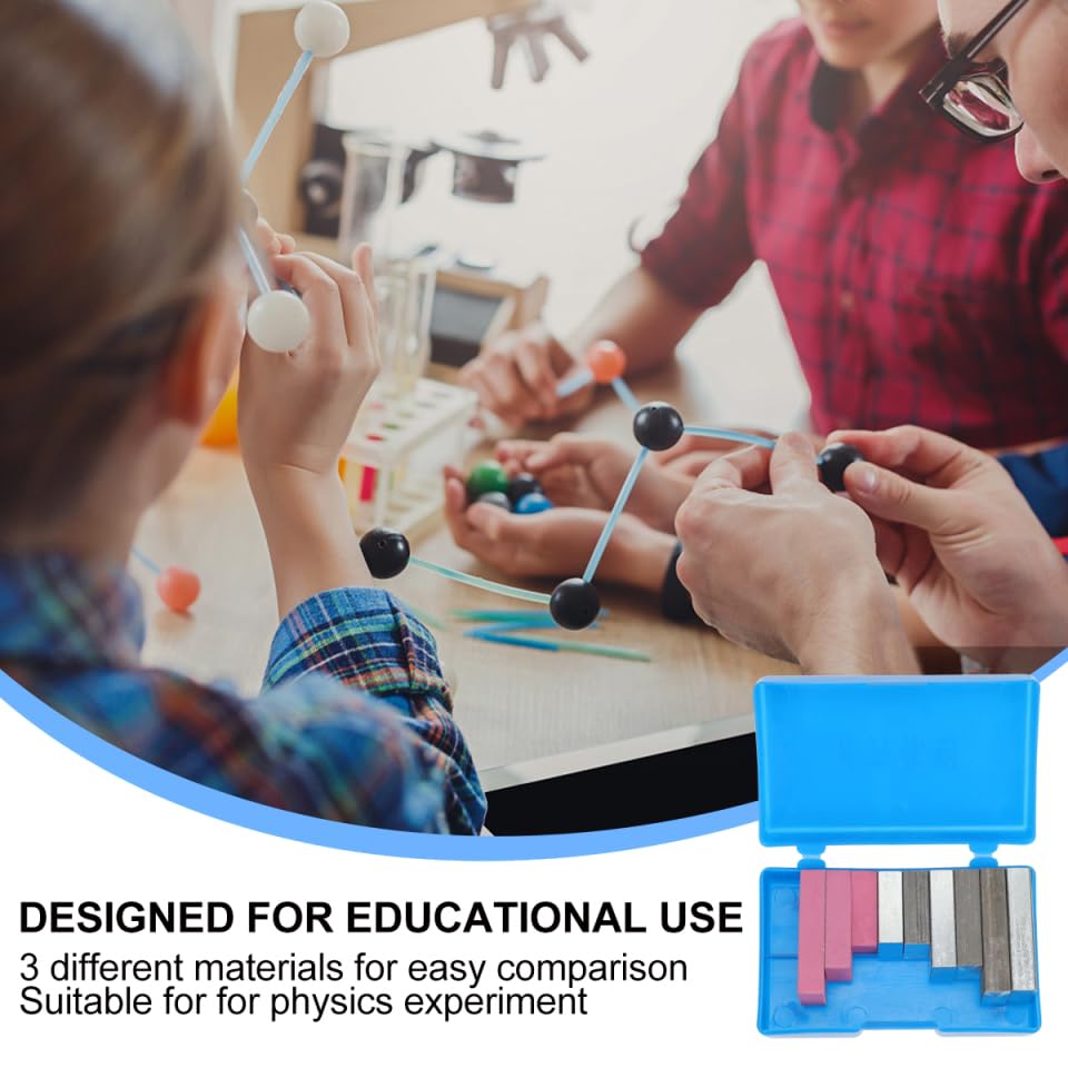 Image of ULTECHNOVO Density Block Set Cuboid Group Physics Experiment Kit with 3 Aluminum Blocks 3 Iron Blocks 3 Plastic Storage Box for Science Education Measurement Lab