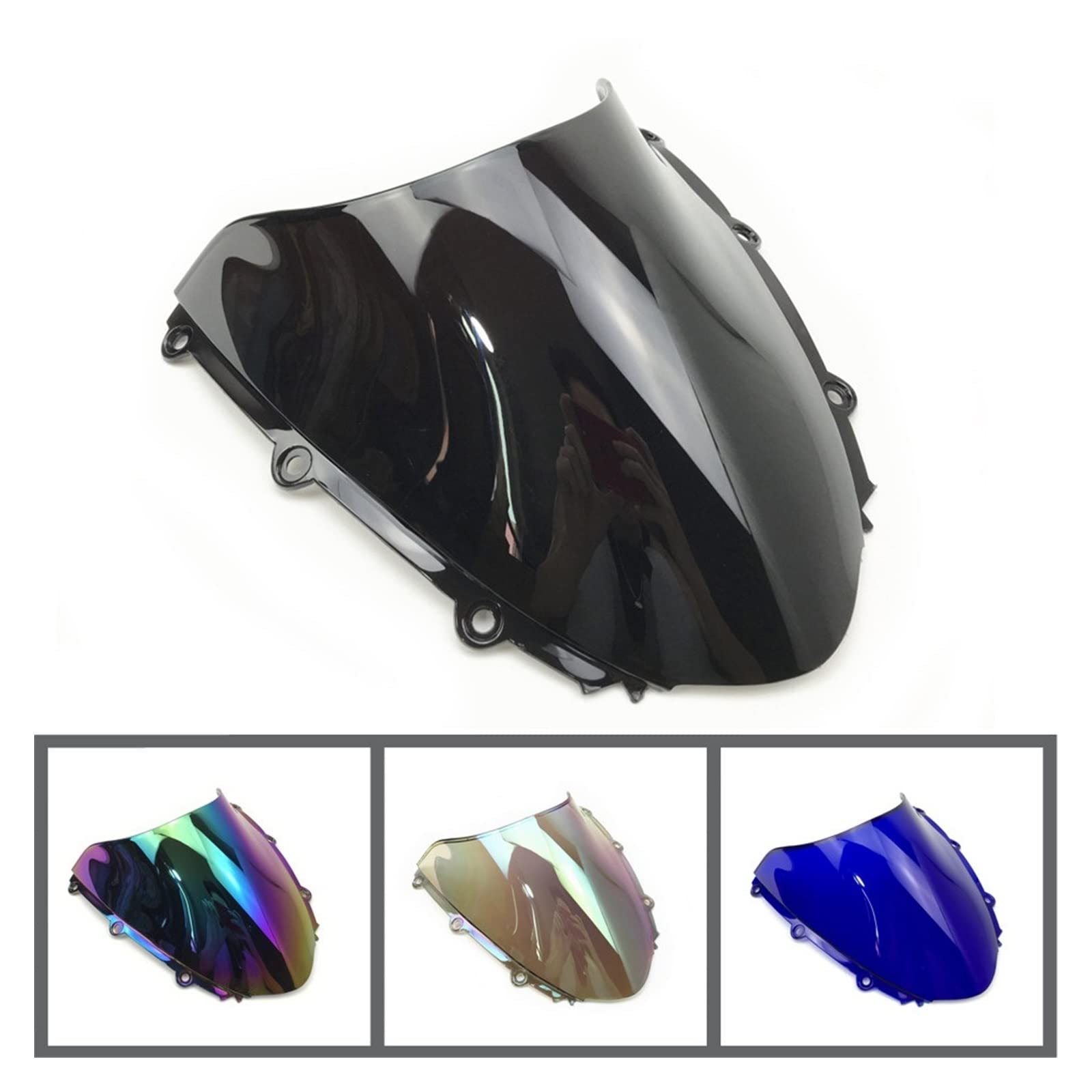 Parabrisas Parabrisas para CBR 1000RR para CBR1000RR 2004 2005 2006 2007 para CBR 1000 para RR 04 05 06 07 Piezas Doble Burbuja para Motocicleta Deflector Viento (Color : Smoke)