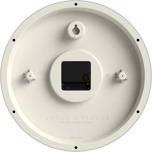 Miniatura 7 de JONES CLOCKS Hackney - Reloj de pared clásico con números romanos, 12 pulgadas, color crema pálido, reloj redondo tradicional para cocinas, pasillos