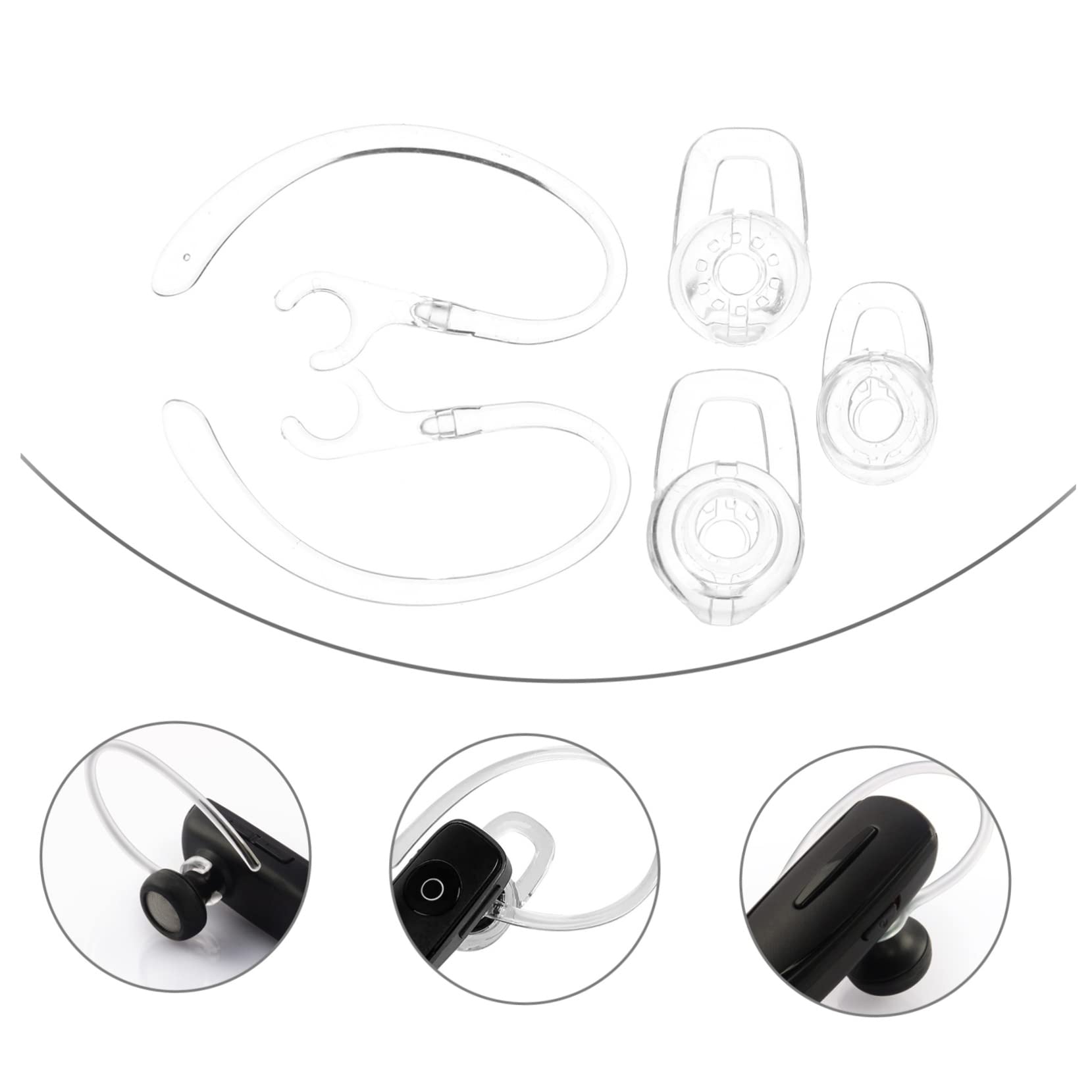 KOMBIUDA 2 Series Auriculares De Gel Transparentes De Puntas Y Ajustables Compatible con Auriculares Inalámbricos Aislamiento 20 Piezas*2