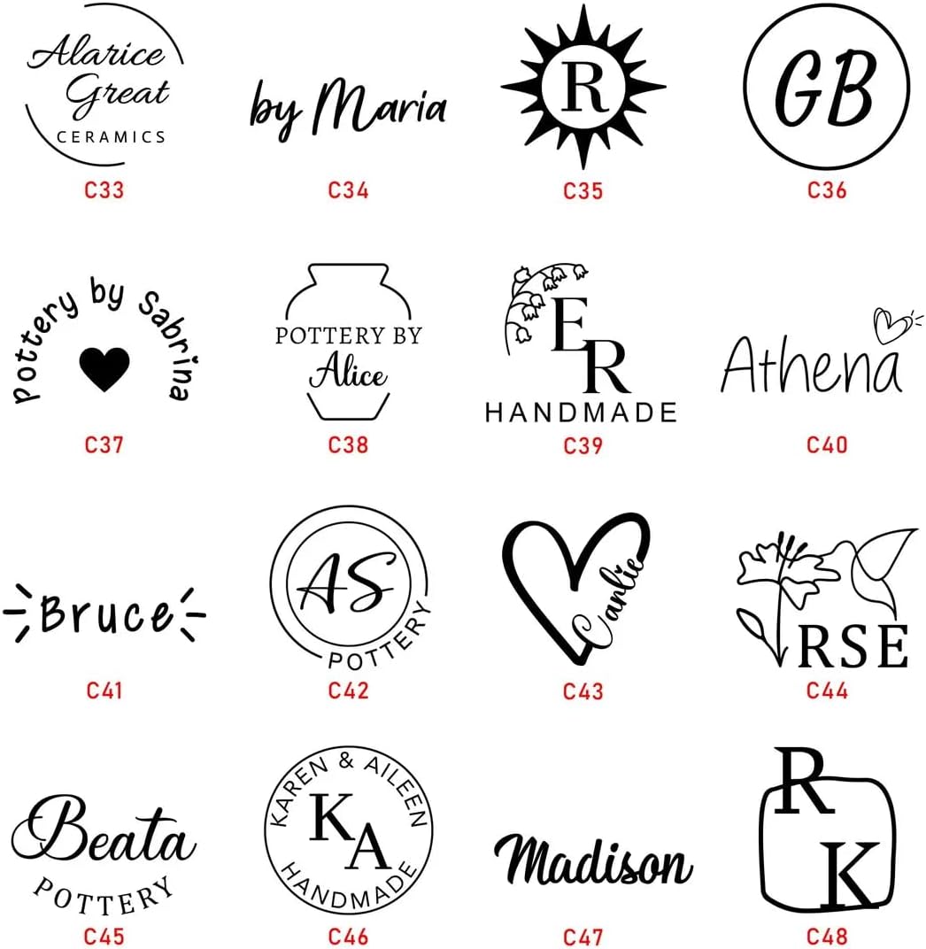 Custom Signature Clay Stamp - Ceramic Stamp, Clay Cutters, Polymer Clay Tool, Metal Pottery Stamps