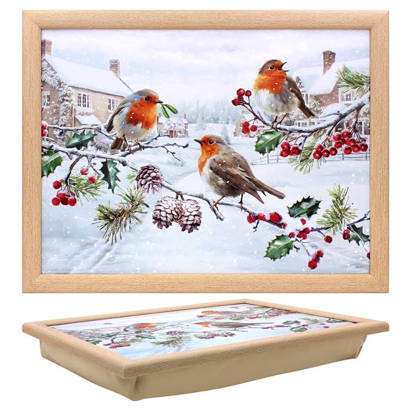 Cushioned Lap Tray - Christmas Robins Design — image 1