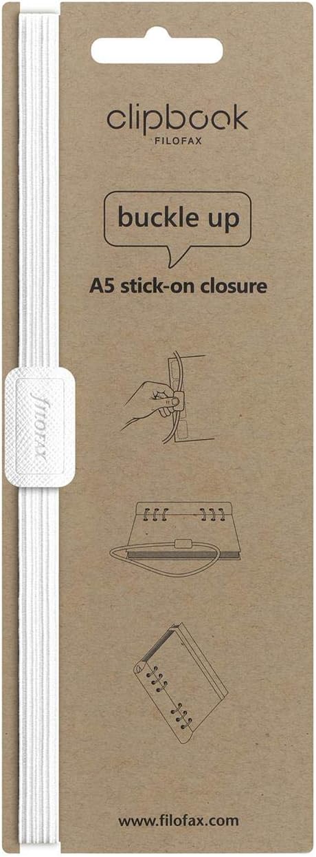 filofax Clipbook Band, Closure, A5, White, Genuine Imported