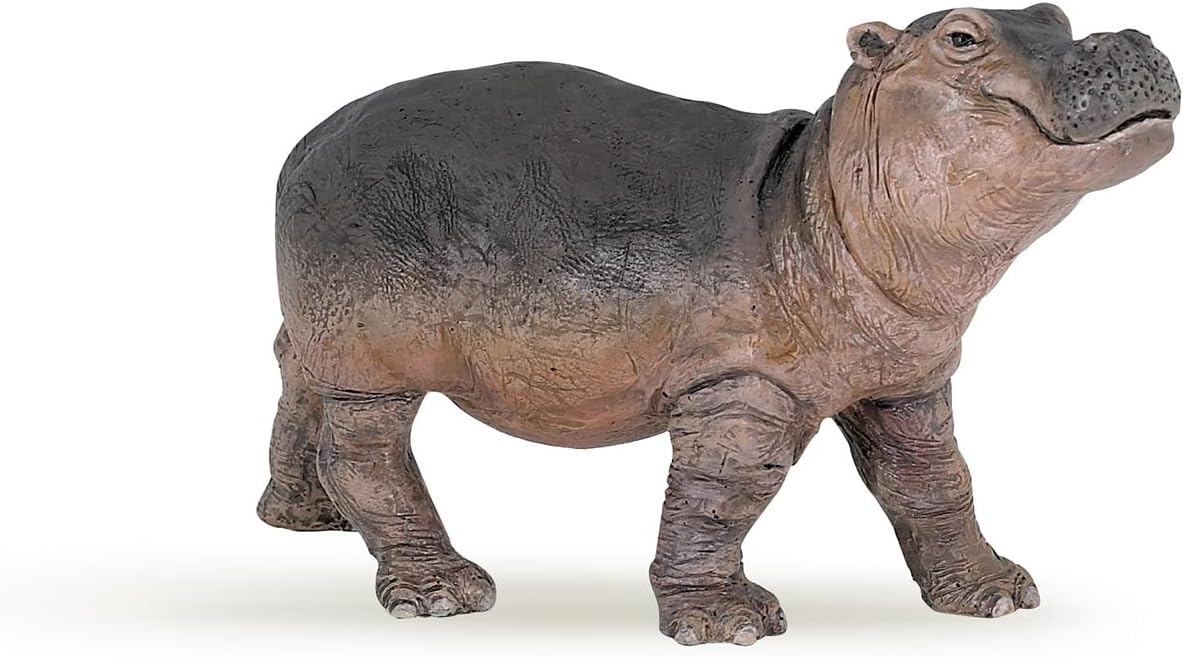 Hand-Painted - Figurine -Wild Animal Kingdom - Hippopotamus Calf -50052 -Collectible - for Children - Suitable for Boys and Girls- from 3 Years Old