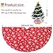 Townshine 48 Inch Red Christmas Tree Skirt Snowflakes Tree Skirt Double Layers Thick Xmas Tree Mat Holiday Party Decorations