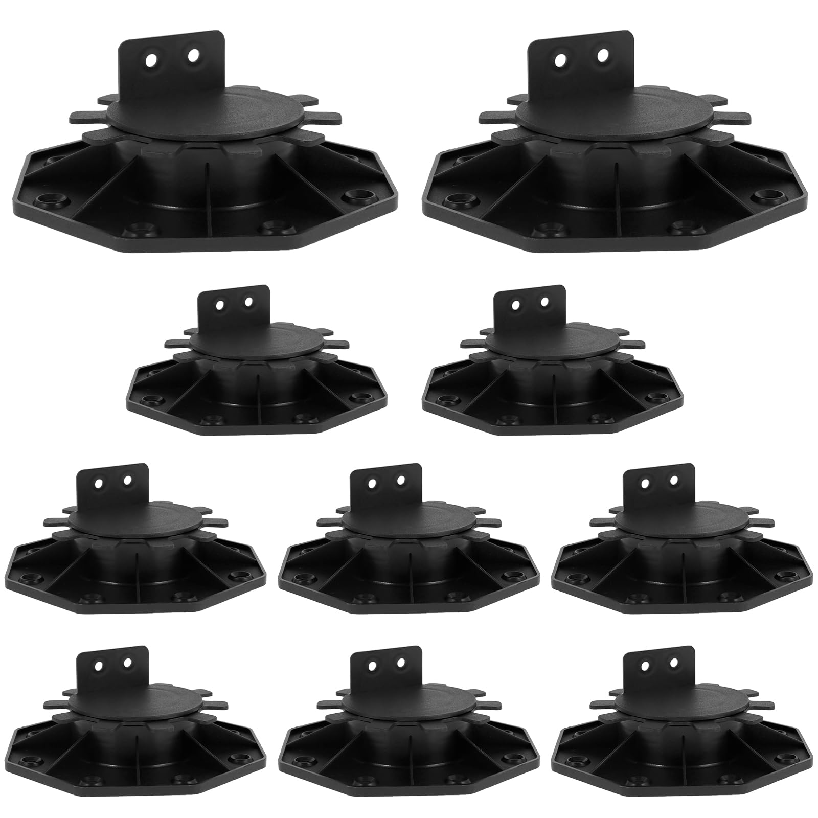 NIHUIFDPY 10Pcs Adjustable Decking Pedestal Riser Bearing Support 160-200mm for Raised Deck Platform Deck Floor DIY Projects