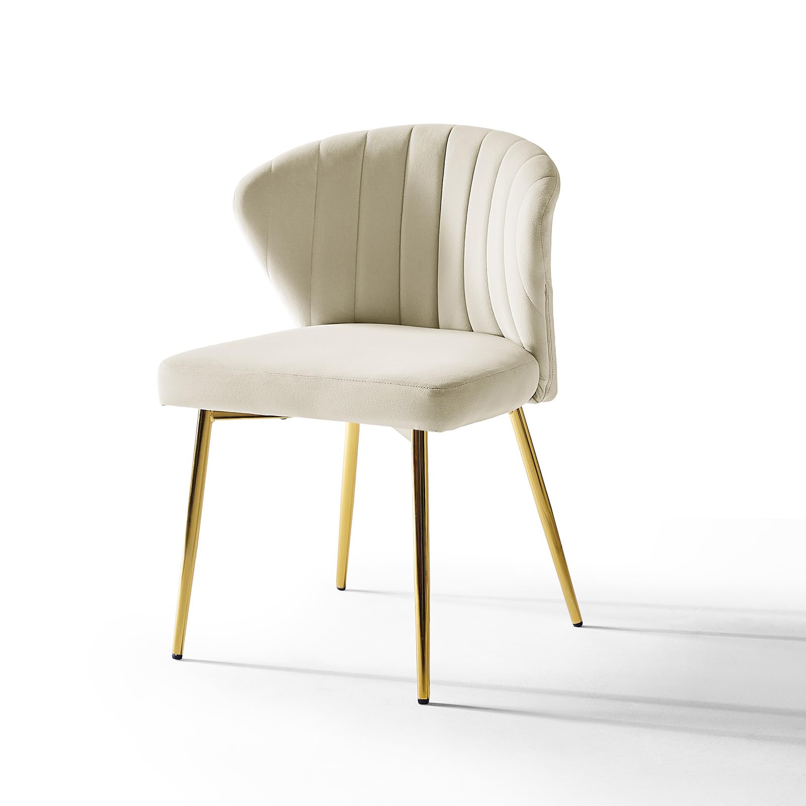 HULALA HOME Esszimmerstühle Modern Küchenstühle aus Samt Stühle Esszimmer mit Metallbeine Esstisch Stühle Schminktisch Stuhl für Wohnzimmer, Beige